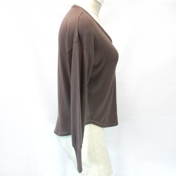 NWT P.J.Salvage Woman Cocoa V-Neck Fleece Pajamas Top Small - Picture 5 of 7